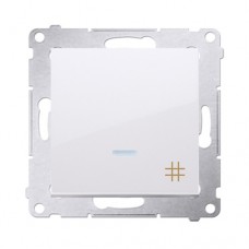 Перемикач з підсвічуванням перехресний одноклавішний Simon Premium Білий (DW7L.01/11)